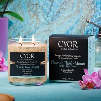 Det store Tiareblomst Monoï duftlys fra CYOR
